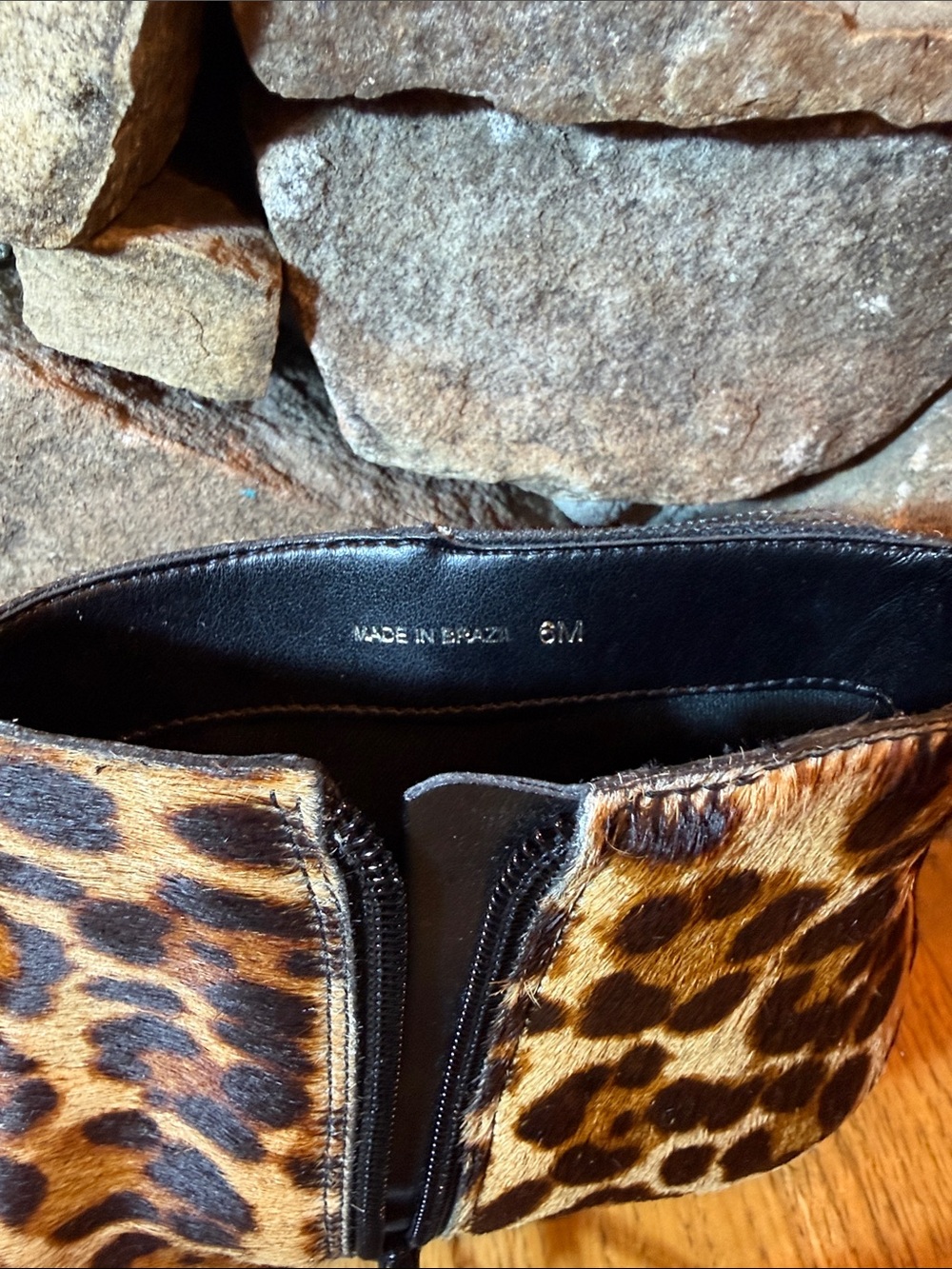 Gianni Bini Women Size 6 Georgina Leopard Print Calf Hair Kitten Heel Booties - Picture 3 of 8